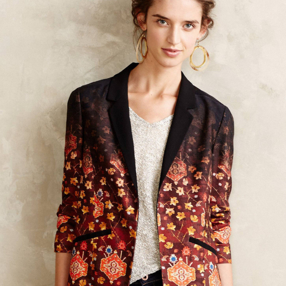 Anthropologie Telluride Blazer Floral Jacket 8